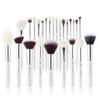 JESSUP - Individual Brushes Set - Set of 25 face and eye makeup brushes - T235 White/Silver 