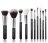 JESSUP - Individual Brushes Set - Zestaw 10 pędzli do makijażu oczu - T176 Black/Silver   