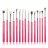 JESSUP - Individual Brushes Set - Set of 15 makeup brushes - T197 Rose Carmine/Silver