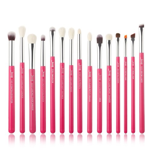 JESSUP - Individual Brushes Set - Set of 15 makeup brushes - T197 Rose Carmine/Silver