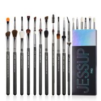 JESSUP - Pro Comprehensive Eye Brush Set - Set of 28 eye makeup brushes - T341 Black/Silver   
