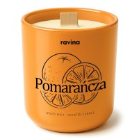 Ravina - Wood Wick - Soy Scented Candle - Orange - 175 g 