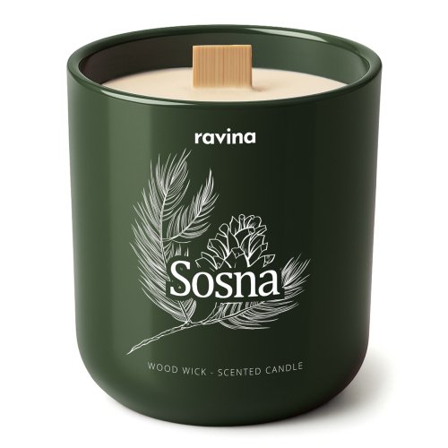 Ravina - Wood Wick - Soy Scented Candle - Pine - 175 g 