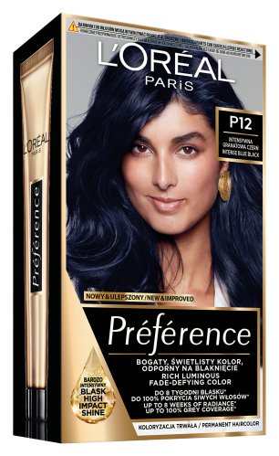 L'Oréal - Préférence - Permanent Haircolor P12 - SEOUL - INTENSE BLUE BLACK - Farba do włosów - Trwała koloryzacja - Intensywna Granatowa Czerń