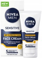Nivea - Men - Sensitive  - SPF15 Protection Face Cream - Krem nawilżający do twarzy - 75 ml 