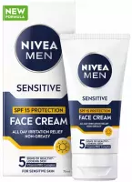 Nivea - Men - Sensitive - SPF15 Protection Face Cream - Moisturizing face cream - 75 ml 