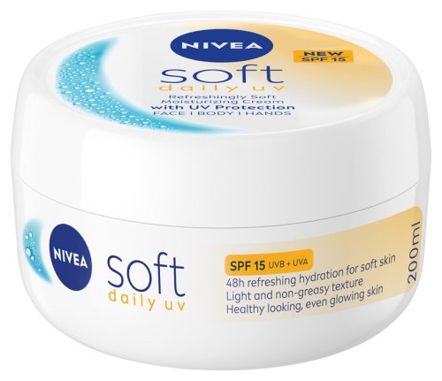Nivea - Soft - Daily UV Moisturizing Cream - For face, body and hands - SPF15 - 200 ml