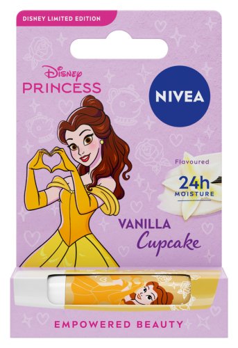 Nivea - Disney Princess - Caring Lip Balm - Vanilla Cupcake - Pielęgnująca pomadka do ust - Belle - Disney Limited Edition - 4,8 g