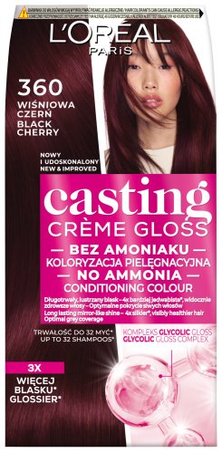 L'Oréal - Casting Créme Gloss - Pielęgnacyjna koloryzacja bez amoniaku - 360 Wiśniowa Czerń