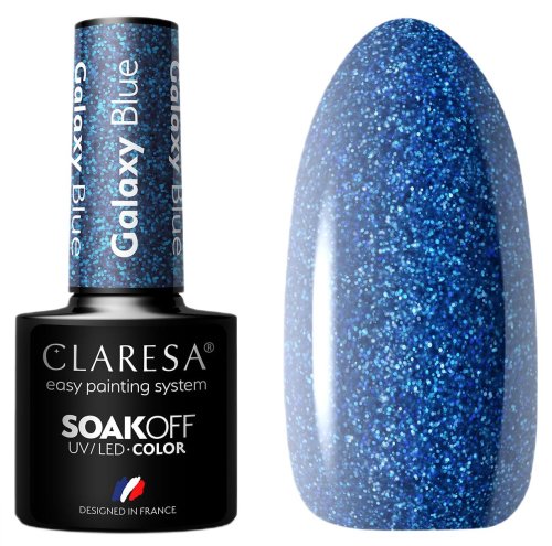 CLARESA - SOAK OFF UV/LED - GLOWING - GALAXY - Lakier hybrydowy do paznokci - 5 g - Galaxy Blue