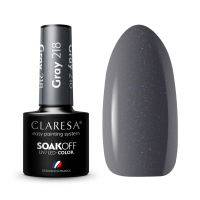CLARESA - SOAK OFF UV/LED - QUIET FOREST - Lakier hybrydowy do paznokci - 5 g - GRAY 218 - GRAY 218