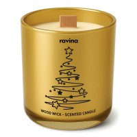 Ravina - Wood Wick - Scented Candle - Sojowa świeca zapachowa - Choinka Piernik - 175 g 