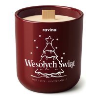 Ravina - Wood Wick - Scented Candle - Sojowa świeca zapachowa - Wesołych Świąt - 175 g 