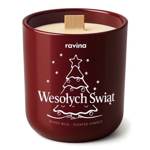 Ravina - Wood Wick - Soy Scented Candle - Merry Christmas - 175 g 