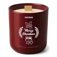 Ravina - Wood Wick - Soy Scented Candle - Merry Christmas - 175 g 