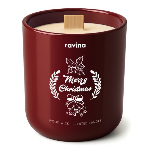 Ravina - Wood Wick - Soy Scented Candle - Merry Christmas - 175 g 