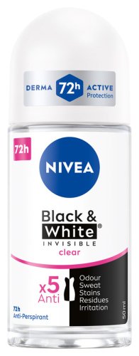Nivea - Black & White Invisible - Clear - 48H Anti-Perspirant - Antyperspirant w kulce dla kobiet - 50 ml
