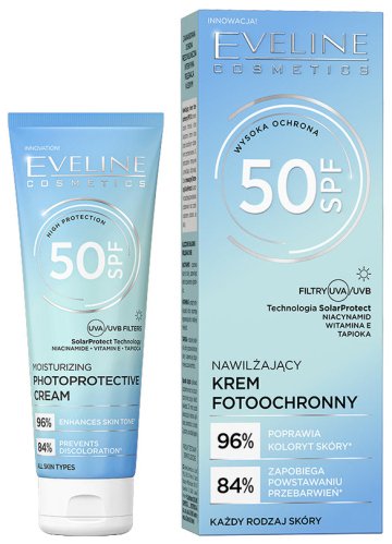 Eveline Cosmetics - Moisturizing Photoprotective Cream - Moisturizing Face Cream SPF50 - 30 ml