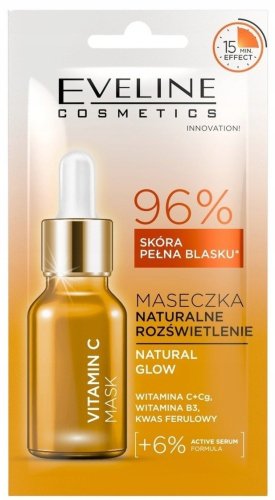 Eveline Cosmetics - Vitamin C Mask - Maseczka naturalne rozświetlenie do twarzy - 8 ml