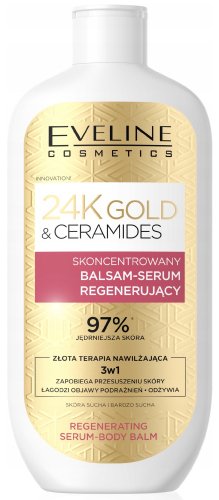 Eveline Cosmetics - 24K GOLD & CERAMIDES - Regenerating Serum-Body Balm - Skoncentrowany balsam-serum regenerujący 3w1 - 400 ml 