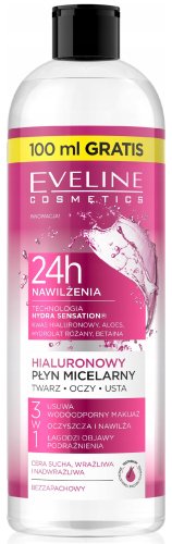 Eveline Cosmetics - Hydra Sensation - Hialuronowy płyn micelarny 3w1 - 500 ml