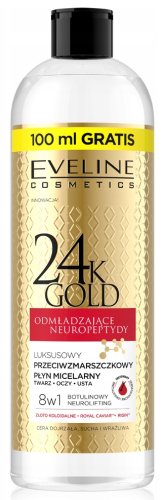 Eveline Cosmetics - 24K GOLD - Luksusowy przeciwzmarszczkowy płyn micelarny - 500 ml