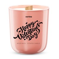 Ravina - Wood Wick - Scented Candle - Sojowa świeca zapachowa - Happy Valentine's Day - 175 g