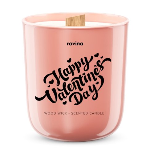 Ravina - Wood Wick - Scented Candle - Sojowa świeca zapachowa - Happy Valentine's Day - 175 g