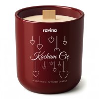 Ravina - Wood Wick - Scented Candle - Sojowa świeca zapachowa - Kocham Cię - 175 g