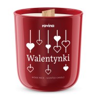 Ravina - Wood Wick - Scented Candle - Sojowa świeca zapachowa - Walentynki - 175 g