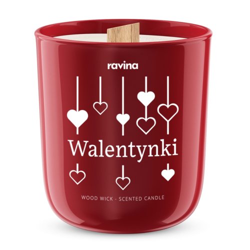 Ravina - Wood Wick - Scented Candle - Sojowa świeca zapachowa - Walentynki - 175 g