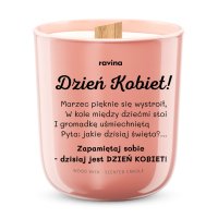 Ravina - Wood Wick - Scented Candle - Sojowa świeca zapachowa - Dzień Kobiet! - Wierszyk - 175 g