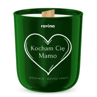 Ravina - Wood Wick - Scented Candle - Sojowa świeca zapachowa - Kocham Cię Mamo - Zielona Herbata - 175 g