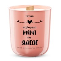 Ravina - Wood Wick - Scented Candle - Sojowa świeca zapachowa - Najlepsza MAMA na Świecie - 175 g