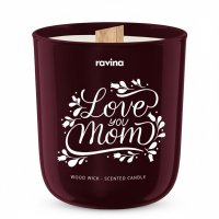 Ravina - Wood Wick - Scented Candle - Sojowa świeca zapachowa - Love You Mom - 175 g