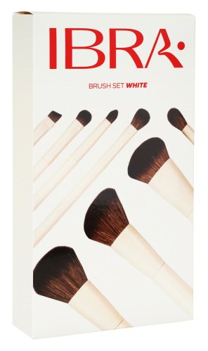 Ibra - WHITE BRUSH SET - Set of 8 makeup brushes