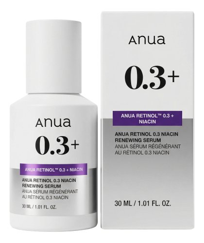 ANUA - Retinol 0.3% + Niacin Renewing Serum - Smoothing and Brightening Serum with Retinol - 30 ml