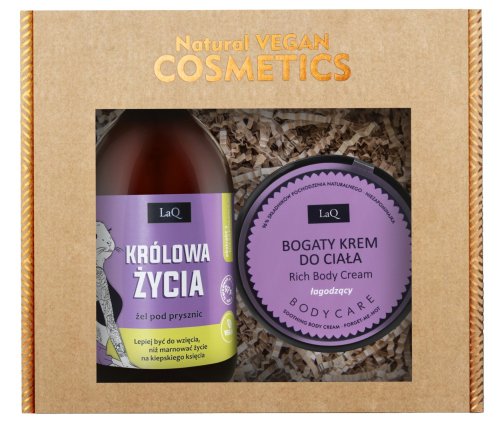 LaQ - Żel De La Krem - Niezapominajka - Królowa Życia - Zestaw prezentowy dla kobiet - Żel po prysznic 500 ml + Bogaty krem do ciała 200 ml