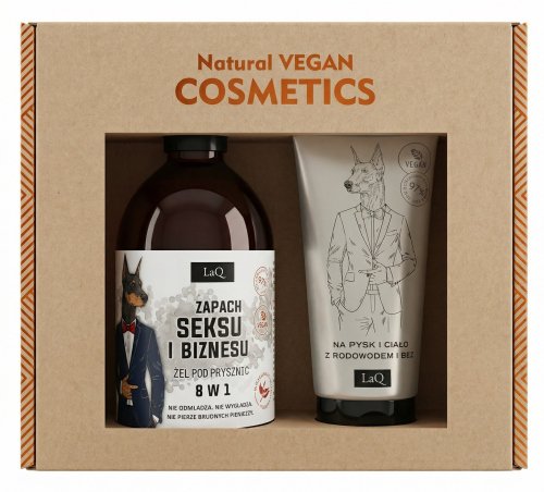 LaQ - Doberman - Zestaw prezentowy dla niego - Balsam dla Duszy (i Ciała) - Żel pod prysznic 500 ml + Balsam do ciała 200 ml