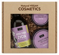 LaQ - Niezapominajka - Królowa Życia - Zestaw prezentowy do pielęgnacji ciała i twarzy dla kobiet - Żel po prysznic 500 ml + Mus do mycia twarzy 40 g + Bogaty krem do ciała 200 ml