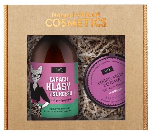 LaQ - Magnolia - Zestaw kosmetyków damskich - Żel pod prysznic 500 ml + Krem do ciała 200 ml