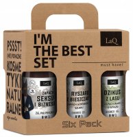 LaQ - I'm The Best Set - Six Pack - Sześciopak - Zestaw 6 mini żeli pod prysznic dla mężczyzn - 2 x Dzikus z Lasu 100 ml + 2 x Ryszard z Bieszczad 100 ml + 2 x Doberman 100 ml 