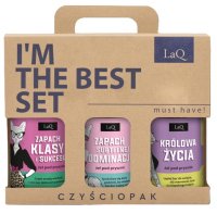 LaQ - I'm The Best Set - Czyściopak - Dama w kąpieli - Zestaw prezentowy 3 żeli pod prysznic dla kobiet - Piwonia 500 ml + Magnolia 500 ml + Niezapominajka 500 ml