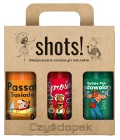 LaQ - SHOTS! - Czyściopak męski - Zestaw 3 żeli pod prysznic - Passat sąsiada 500 ml +  Sprośne Myśli 500 ml + Będzie Pan Zadowolony 500 ml