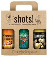 LaQ - SHOTS! - Czyściopak męski - Zestaw 3 żeli pod prysznic - Passat sąsiada 500 ml + Będzie Pan Zadowolony 500 ml + Szczęśliwy Numerek 500 ml