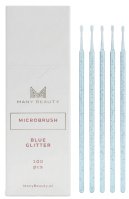 Many Beauty - Microbrush - Precyzyjne brokatowe mikroaplikatory do rzęs - Niebieskie - 100 szt