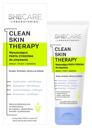 SHECARE - Clean Skin Therapy - Drying Zinc Paste - Wysuszająca pasta cynkowa na niedoskonałości - 90 g