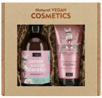 LaQ - Piwonia - Zestaw prezentowy dla niej - Żel pod prysznic 500 ml + Balsam do ciała 200 ml