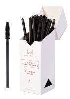 Many Beauty - Silicone Mascara Wand - Straight Black - Jednorazowe silikonowe szczoteczki do rzęs - Czarne proste - 25 sztuk
