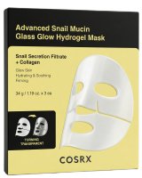 COSRX - Advanced Snail Mucin - Glass Glow Hydrogel Mask - Zestaw 3 masek do twarzy ze śluzem ślimaka - 3 x 34 g
